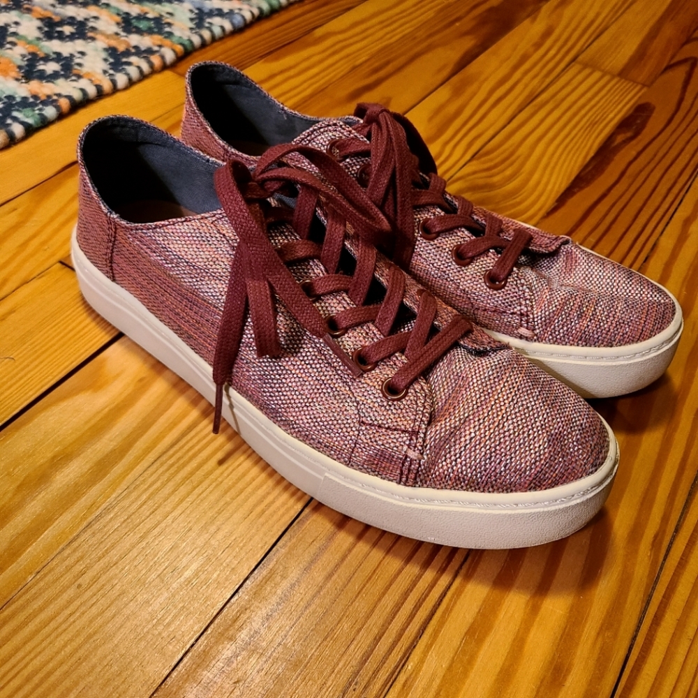 Toms Pomegranate Woven Melange Lenox Sneaker Lifestyle Sneakers Shoe - size 7.5